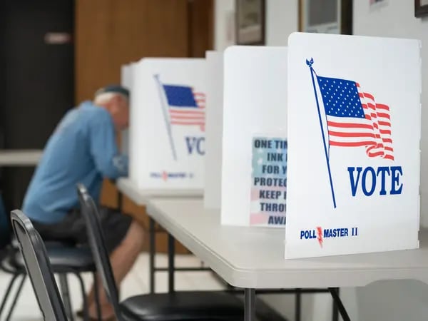 Un centro de votación en EE.UU.