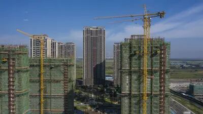 Edificios de dapartamentos en el proyecto en construcción Riverside Palace de China Evergrande Group en Taicang, provincia de Jiangsu, China, el viernes 24 de septiembre de 2021.