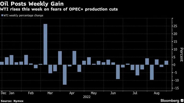 El WTI sube esta semana por el temor a los recortes de producción de la OPEP+.dfd