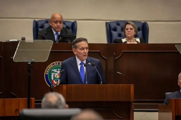 El mandatario panameño, Laurentino Cortizo Cohen, durante su discurso sobre los seis últimos meses de su gestión.