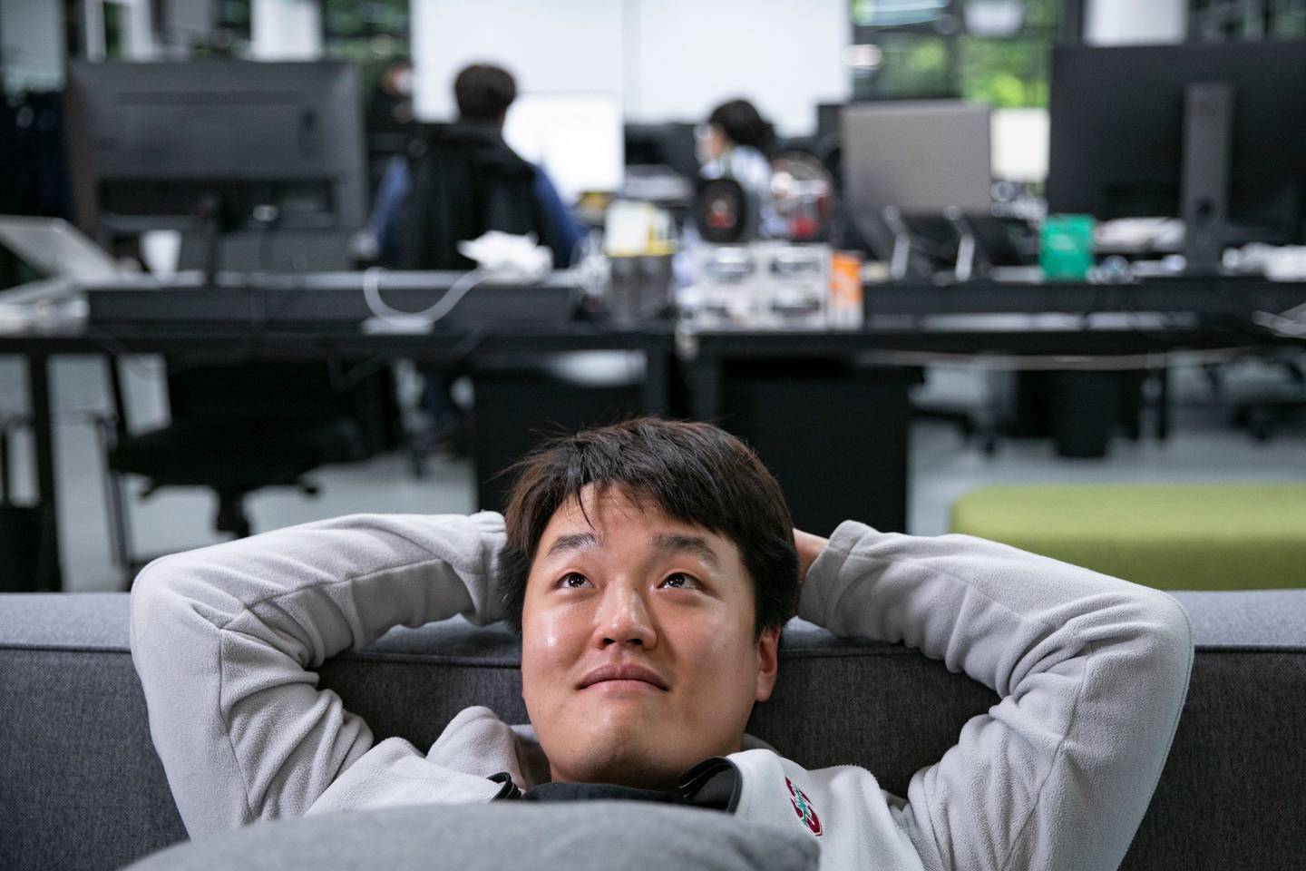 Do Kwon, co-founder and CEO of Terraform Labs, poses in the company's working room in Seoul, South Korea.