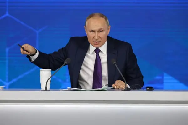 Vladimir Putin, presidente de Rusia, ofrece su conferencia de prensa anual en Moscú, Rusia.
