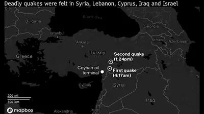 Tremores mortais foram sentidos na Síria, Líbano, Chipre, Iraque e Israel