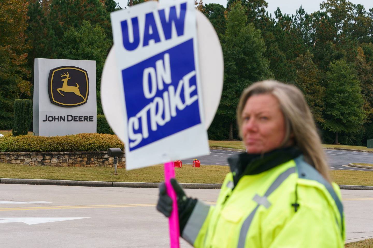 Trabalhadores em greve na John Deere