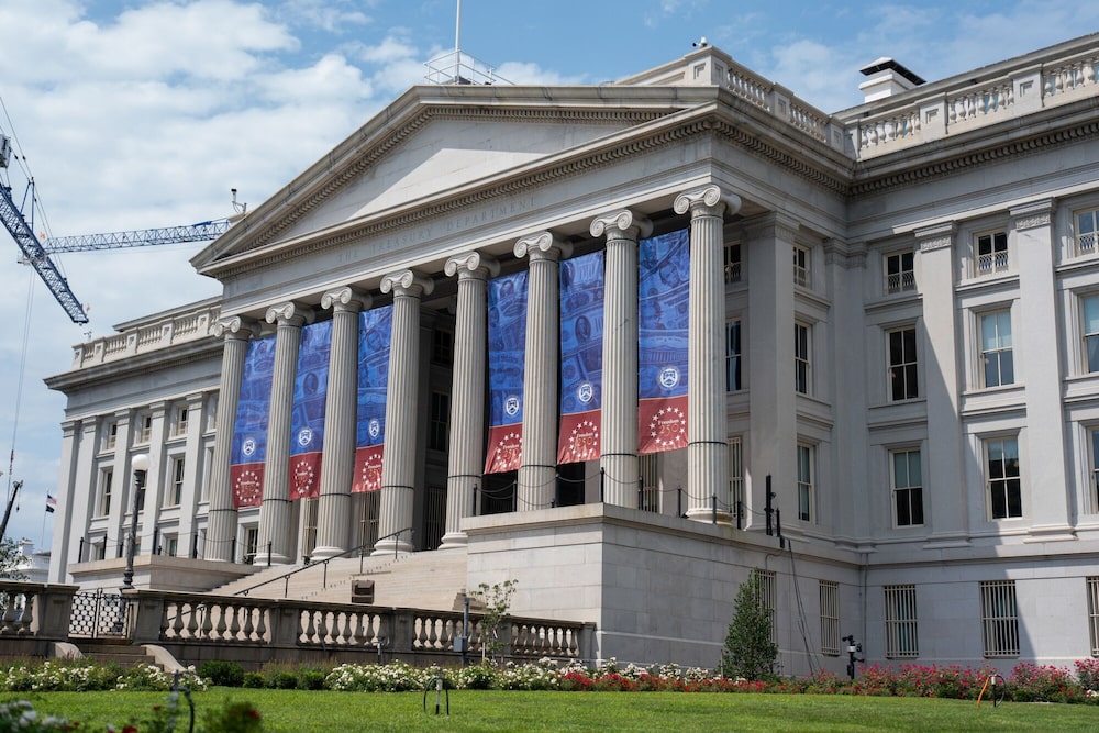 El Departamento del Tesoro de EE.UU. en Washington D.C., el jueves 20 de agosto de 2026. El Departamento del Tesoro de EE.UU. en Washington D.C., el jueves 20 de agosto de 2026.