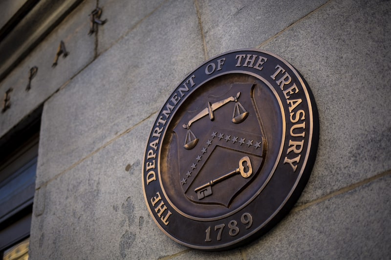 The US Treasury seal. The US Treasury seal.