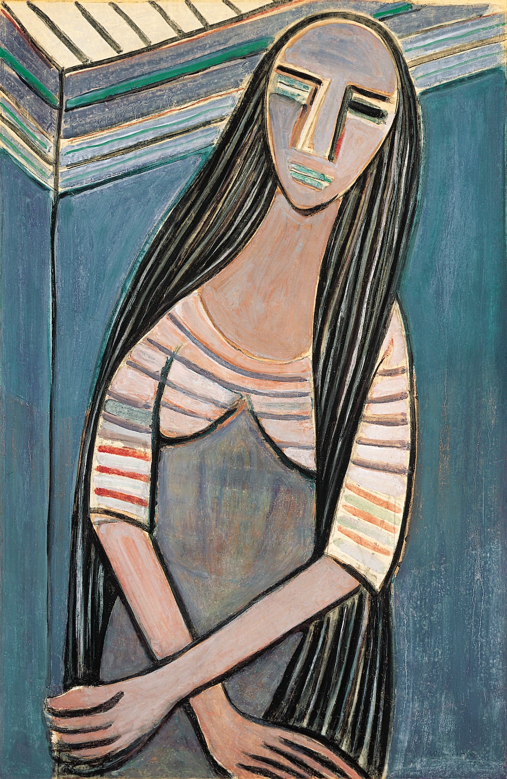 Mujer con pelo largo, obra de Wilfredo Lam de 1938. Mujer con pelo largo, obra de Wilfredo Lam de 1938.