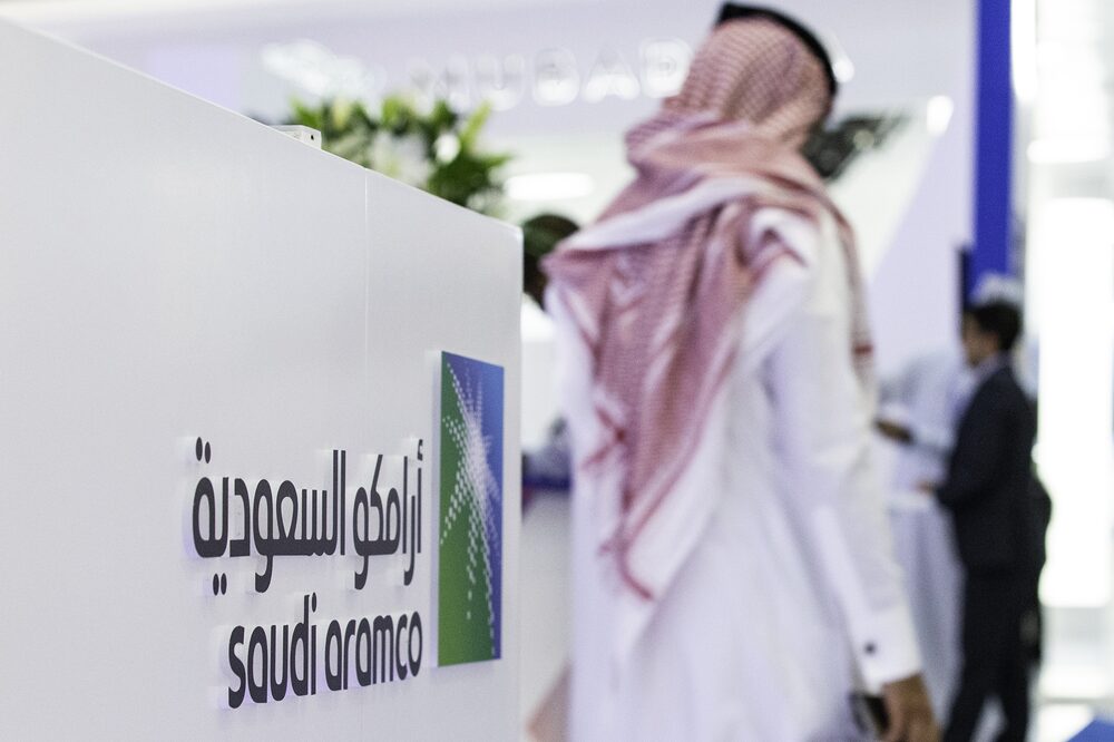 A Saudi Aramco logo sits on display during the Abu Dhabi International Petroleum Exhibition & Conference (ADIPEC) in Abu Dhabi, United Arab Emirates, on Tuesday, Nov. 13, 2018. OPECs secretary-general, energy ministers from Saudi Arabia to Russia, CEOs at oil majors from Total SA, BP Plc and Eni SpA, and officials from Middle Eastern energy giants such as Abu Dhabis Adnoc have gathered to sign deals and discuss oil, gas, refining and petrochemical issues. A Saudi Aramco logo sits on display during the Abu Dhabi International Petroleum Exhibition & Conference (ADIPEC) in Abu Dhabi, United Arab Emirates, on Tuesday, Nov. 13, 2018. OPECs secretary-general, energy ministers from Saudi Arabia to Russia, CEOs at oil majors from Total SA, BP Plc and Eni SpA, and officials from Middle Eastern energy giants such as Abu Dhabis Adnoc have gathered to sign deals and discuss oil, gas, refining and petrochemical issues.