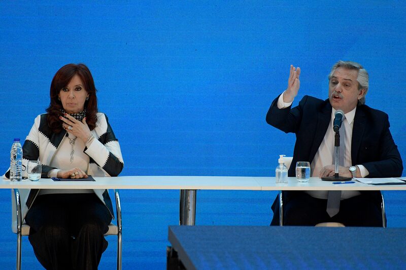 La vicepresidenta argentina, Cristina Fernández de Kirchner, y el presidente, Alberto Fernández La vicepresidenta argentina, Cristina Fernández de Kirchner, y el presidente, Alberto Fernández