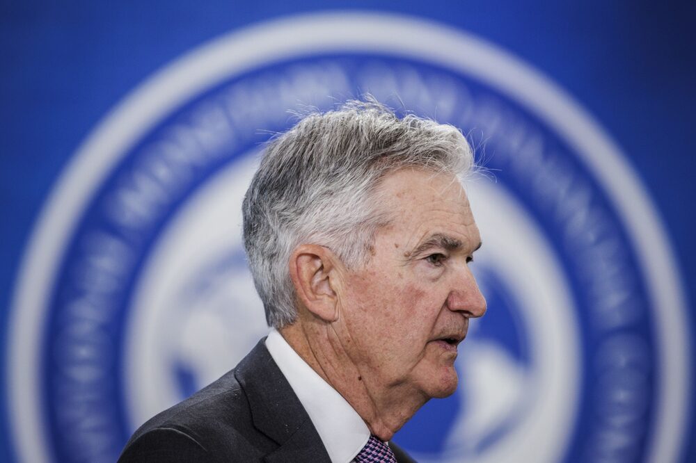 Jerome Powell, presidente do Fed, na reunião semestral do FMI em Washington em abril: decisão sobre juros nos EUA nesta semana (Samuel Corum/Bloomberg) Jerome Powell, presidente do Fed, na reunião semestral do FMI em Washington em abril: decisão sobre juros nos EUA nesta semana (Samuel Corum/Bloomberg)