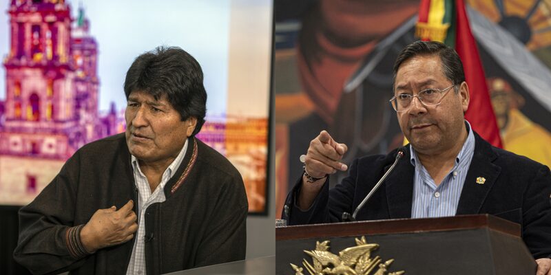 De izquierda a derecha el exmandatario boliviano Evo Morales y el actual presidente del país, Luis Arce. De izquierda a derecha el exmandatario boliviano Evo Morales y el actual presidente del país, Luis Arce.