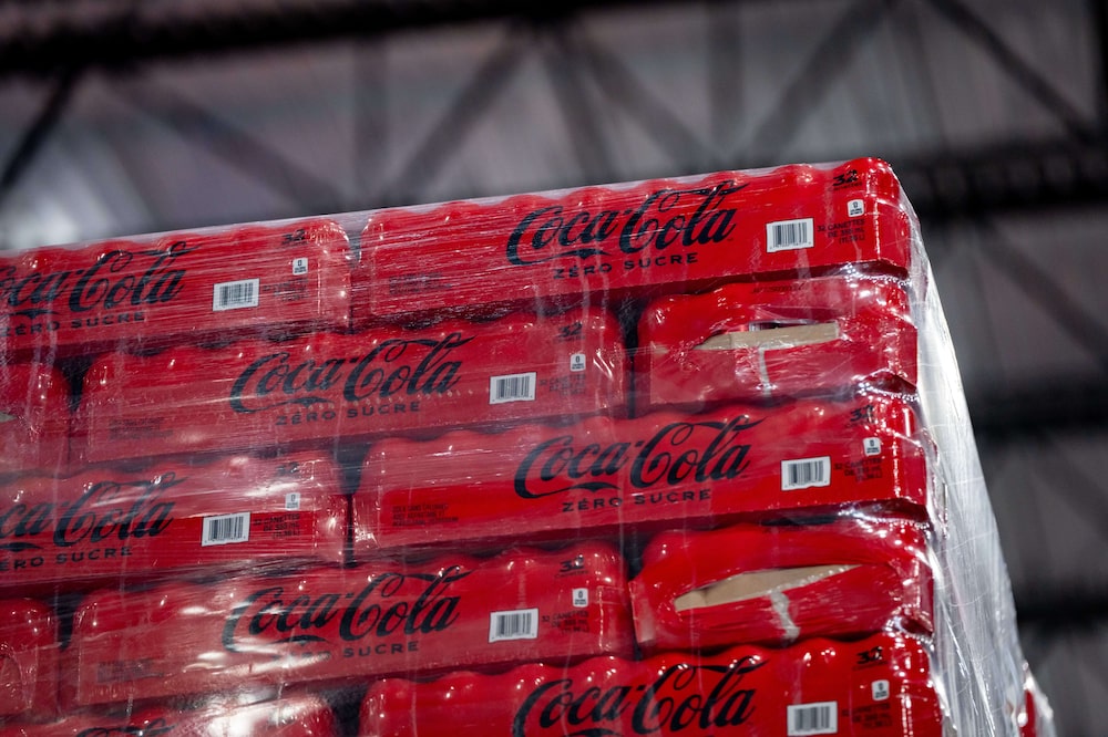 Coca-Cola Zero Sugar beverages at a Coke Canada Bottling Ltd. distribution center during an inauguration ceremony in Richmond, British Columbia, Canada, on Wednesday, Aug. 14, 2024. The new 230,000 sq ft. distribution center is an $18 million investment that is part of a broader $42 million commitment to the Lower Mainland, including a recent $24 million upgrade to the Richmond manufacturing facility. Photographer: Ethan Cairns/Bloomberg Coca-Cola Zero Sugar beverages at a Coke Canada Bottling Ltd. distribution center during an inauguration ceremony in Richmond, British Columbia, Canada, on Wednesday, Aug. 14, 2024. The new 230,000 sq ft. distribution center is an $18 million investment that is part of a broader $42 million commitment to the Lower Mainland, including a recent $24 million upgrade to the Richmond manufacturing facility. Photographer: Ethan Cairns/Bloomberg