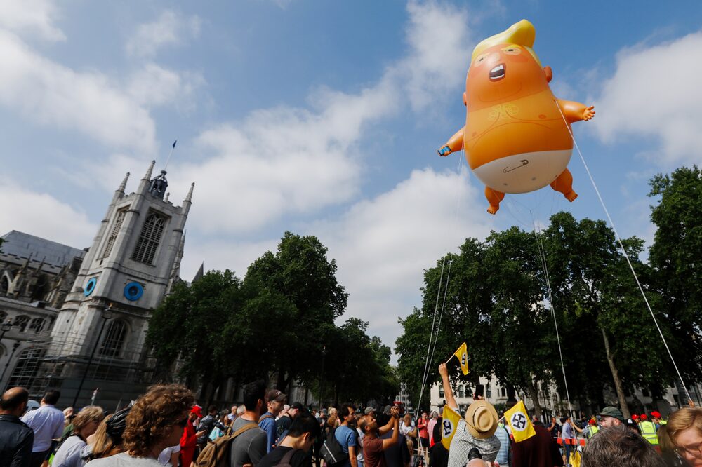 El dirigible "Trump Baby" sobrevuela Parliament Square en Londres el 13 de julio de 2018. Foto: Luke MacGregor/Bloomberg El dirigible "Trump Baby" sobrevuela Parliament Square en Londres el 13 de julio de 2018. Foto: Luke MacGregor/Bloomberg