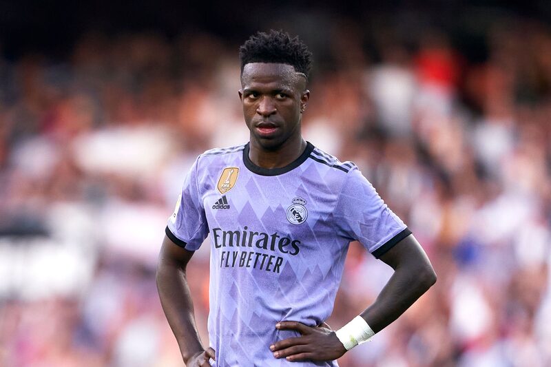 Vinicius Junior of Real Madrid looks on during the LaLiga Santander match between Valencia CF and Real Madrid Vinicius Junior of Real Madrid looks on during the LaLiga Santander match between Valencia CF and Real Madrid