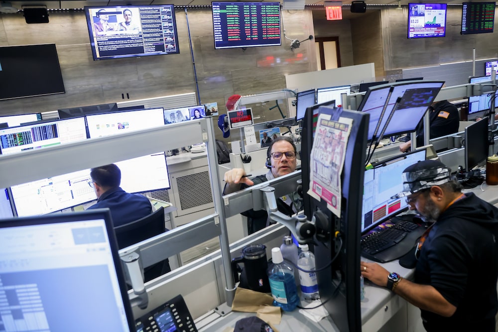 Traders work on the floor of the American Stock Exchange (AMEX) at the New York Stock Exchange (NYSE) in New York, US, on Friday, April 17, 2026. Aevex Corp. shares rose 15% after the maker of military drones raised $320 million in a US initial public offering. Photographer: Michael Nagle/Bloomberg Traders work on the floor of the American Stock Exchange (AMEX) at the New York Stock Exchange (NYSE) in New York, US, on Friday, April 17, 2026. Aevex Corp. shares rose 15% after the maker of military drones raised $320 million in a US initial public offering. Photographer: Michael Nagle/Bloomberg