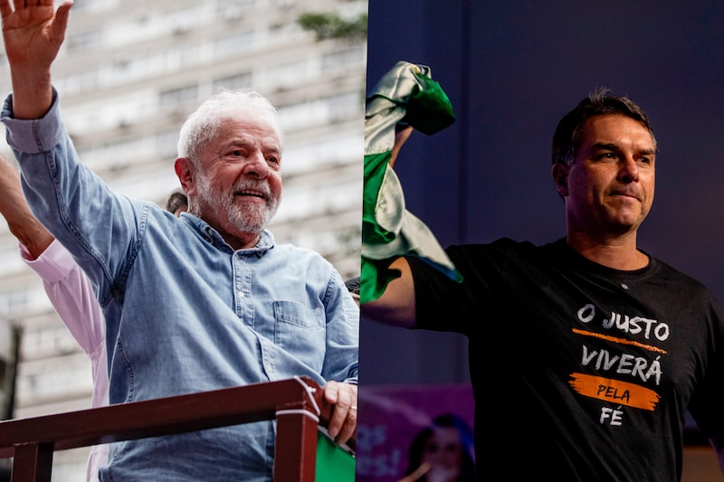 Luiz Inácio Lula da Silva / Flávio Bolsonaro. Luiz Inácio Lula da Silva / Flávio Bolsonaro.