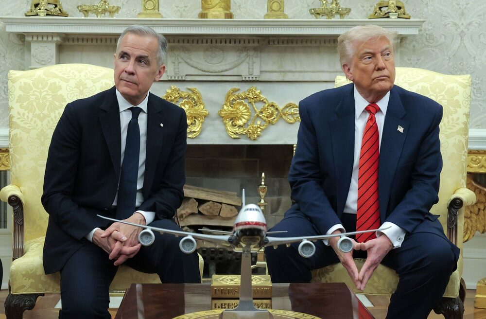El primer ministro de Canadá, Mark Carney, y el presidente de Estados Unidos, Donald Trump, en Washington D. C., el 6 de mayo. El primer ministro de Canadá, Mark Carney, y el presidente de Estados Unidos, Donald Trump, en Washington D. C., el 6 de mayo.