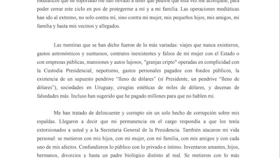 La carta de renuncia de Manuel Adorni La carta de renuncia de Manuel Adorni