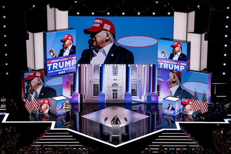 Donald Trump habla en la Convención Nacional Republicana en Milwaukee, Wisconsin, el 18 de julio. Donald Trump habla en la Convención Nacional Republicana en Milwaukee, Wisconsin, el 18 de julio.