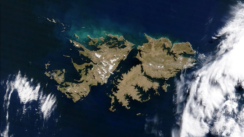 Imagen satelital de las Malvinas. Imagen satelital de las Malvinas.