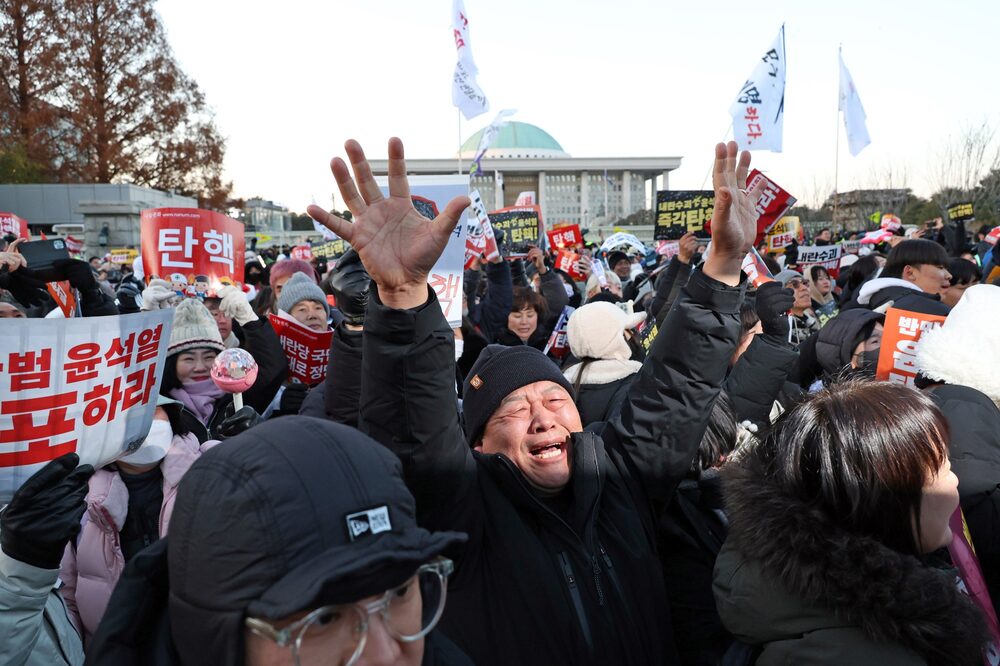 Manifestação na Coreia do Sul Manifestação na Coreia do Sul