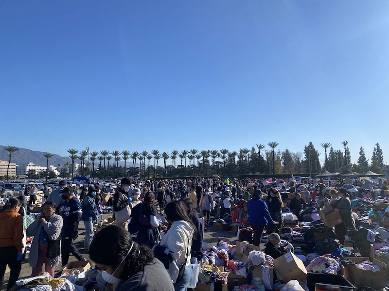 Donation center in Santa Anita Park on Sunday, Jan. 12. Donation center in Santa Anita Park on Sunday, Jan. 12.