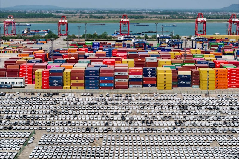 Coches de fabricación china, entre ellos Volvo y otras marcas, en el puerto de Nanjing, en la provincia oriental china de Jiangsu, el 16 de abril de 2025. Foto de STR/AFP vía Getty Images Coches de fabricación china, entre ellos Volvo y otras marcas, en el puerto de Nanjing, en la provincia oriental china de Jiangsu, el 16 de abril de 2025. Foto de STR/AFP vía Getty Images