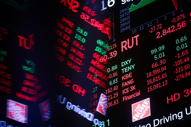 The Russell 2000 Index on the floor of the New York Stock Exchange. The Russell 2000 Index on the floor of the New York Stock Exchange.