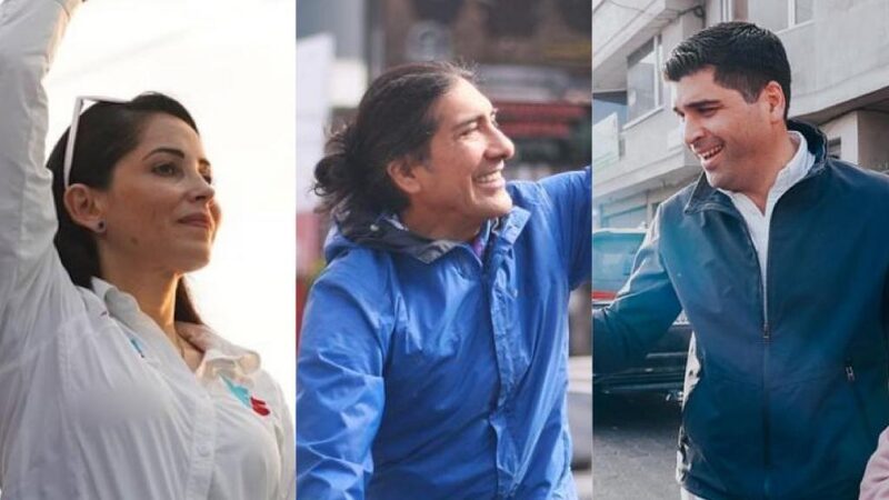 Luisa González, Yaku Pérez y Otto Sonnenholzner, candidatos a la presidencia de Ecuador en elecciones de 2023. Luisa González, Yaku Pérez y Otto Sonnenholzner, candidatos a la presidencia de Ecuador en elecciones de 2023.