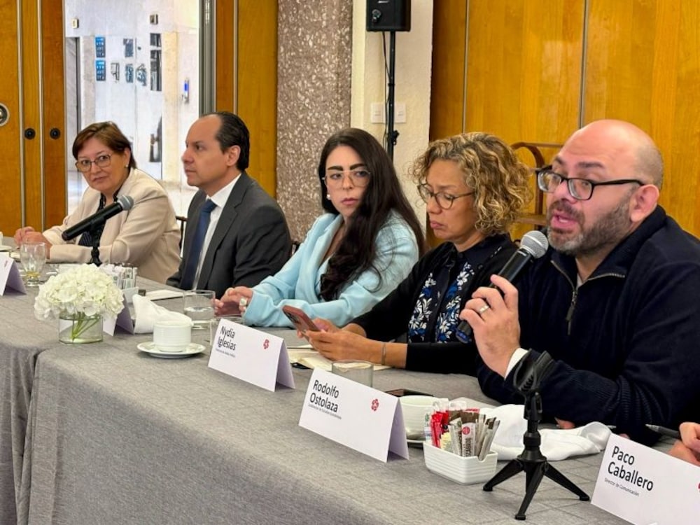 (Izquierda a derecha) Guillermina Rodríguez, Iván Arias, Paulina Anciola, Nydia Iglesias y Rodolfo Ostolaza, analistas de Banamex durante conferencia de prensa el 2 de julio en Ciudad de México. (Izquierda a derecha) Guillermina Rodríguez, Iván Arias, Paulina Anciola, Nydia Iglesias y Rodolfo Ostolaza, analistas de Banamex durante conferencia de prensa el 2 de julio en Ciudad de México.