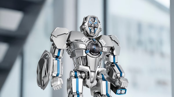 Marca suíça cria relógio de titânio de US$ 351 mil que se transforma em ‘robô’ Marca suíça cria relógio de titânio de US$ 351 mil que se transforma em ‘robô’