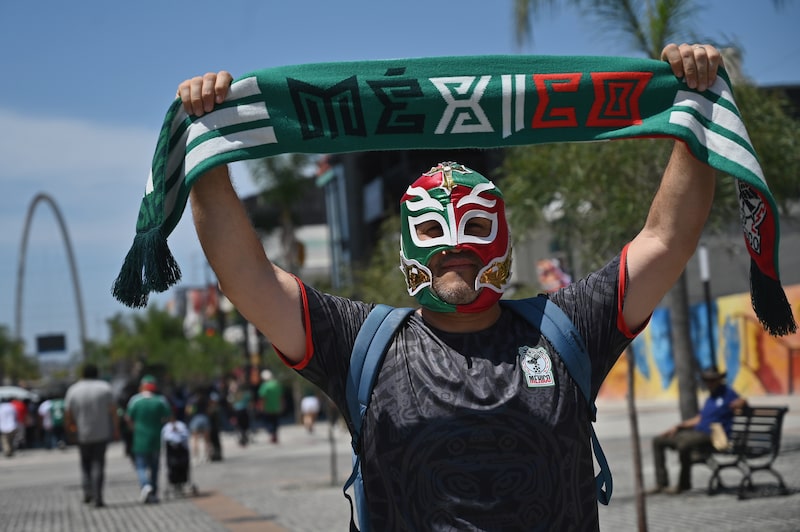 A fan holds a banner at the opening match during a World Cup 2026 watch party in Tijuana, Mexico, on Thursday, June 11, 2026. Mexico hosts South Africa for the World Cup opening match Thursday at the historic Estadio Azteca in Mexico City. Mexico beat South Africa 2-0 for the first match of the weeks long tournament. Photographer: Carlos Moreno/Bloomberg A fan holds a banner at the opening match during a World Cup 2026 watch party in Tijuana, Mexico, on Thursday, June 11, 2026. Mexico hosts South Africa for the World Cup opening match Thursday at the historic Estadio Azteca in Mexico City. Mexico beat South Africa 2-0 for the first match of the weeks long tournament. Photographer: Carlos Moreno/Bloomberg