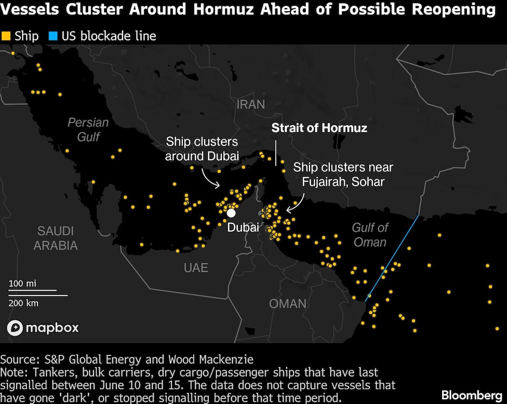 Vessels Cluster Around Hormuz Ahead of Possible Reopening Vessels Cluster Around Hormuz Ahead of Possible Reopening
