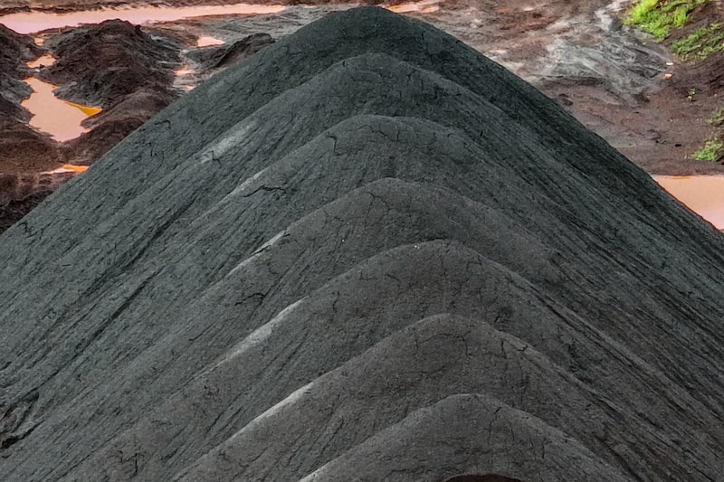 Piles of iron ore. Piles of iron ore.