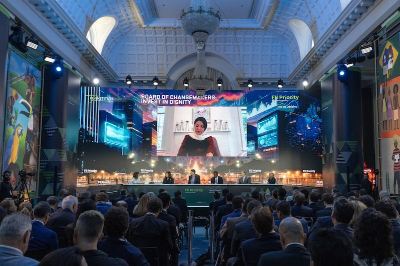 Attendees listen up as Princess Reema bint Bandar al-Saud, Saudi Arabia's ambassador to the US, speaks remotely during the Future Investment Initiative (FII) Institute Priority conference in Rio de Janeiro, Brazil, on Wednesday, June 12, 2024. The FII, which is backed by Saudi Arabia's nearly $1 trillion sovereign Public Investment Fund, will host its first Latin America-focused investment conference. Photographer: Dado Galdieri/Bloomberg Attendees listen up as Princess Reema bint Bandar al-Saud, Saudi Arabia's ambassador to the US, speaks remotely during the Future Investment Initiative (FII) Institute Priority conference in Rio de Janeiro, Brazil, on Wednesday, June 12, 2024. The FII, which is backed by Saudi Arabia's nearly $1 trillion sovereign Public Investment Fund, will host its first Latin America-focused investment conference. Photographer: Dado Galdieri/Bloomberg