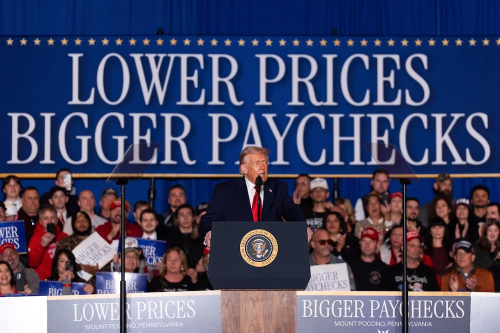 Donald Trump durante un evento sobre la inflación en Mount Pocono, Pensilvania. Fotógrafo: Adam Gray/Bloomberg. Donald Trump durante un evento sobre la inflación en Mount Pocono, Pensilvania. Fotógrafo: Adam Gray/Bloomberg.