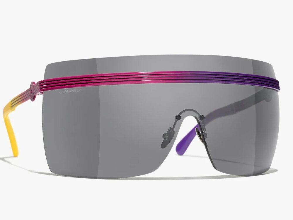 Óculos máscaras da coleção linhas gráficas da Chanel Óculos máscaras da coleção linhas gráficas da Chanel