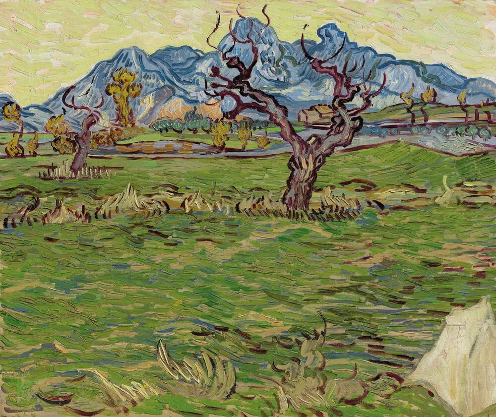 Champs pres des Alpilles, 1889, by Vincent van Gogh. Champs pres des Alpilles, 1889, by Vincent van Gogh.