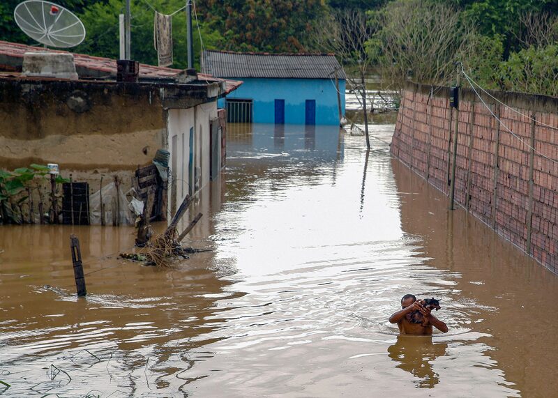 Un hombre atraviesa la inundación en Itapetinga, estado de Bahía, Brasil, el 26 de diciembre. Un hombre atraviesa la inundación en Itapetinga, estado de Bahía, Brasil, el 26 de diciembre.