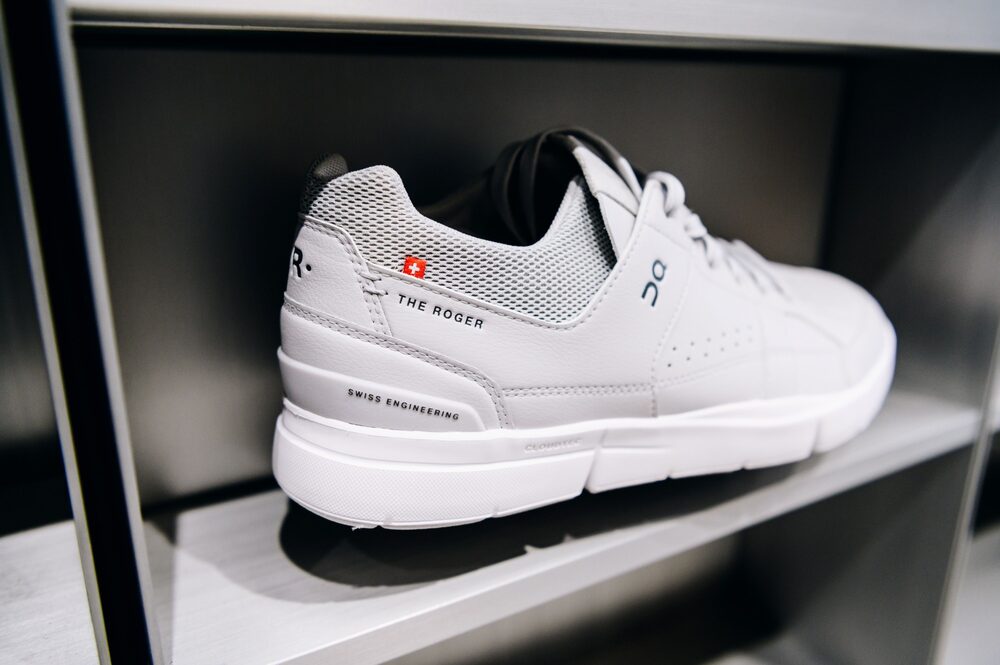 The "Roger" sneakers, named after tennis champion Roger Federer, for sale at On NYC flagship store in the NoHo neighborhood of New York, U.S., on Wednesday, July 21, 2021. On has been preparing for an initial public offering in New York that could value the company as high as $5 billion, Bloomberg reported in April, citing people with knowledge of the matter. Photographer: Nina Westervelt/Bloomberg The "Roger" sneakers, named after tennis champion Roger Federer, for sale at On NYC flagship store in the NoHo neighborhood of New York, U.S., on Wednesday, July 21, 2021. On has been preparing for an initial public offering in New York that could value the company as high as $5 billion, Bloomberg reported in April, citing people with knowledge of the matter. Photographer: Nina Westervelt/Bloomberg
