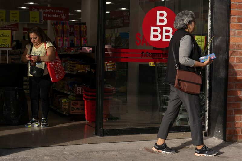 Shoppers exit a Tiendas 3B store in Mexico City, Mexico, on Saturday, Jan. 6, 2024. Mexican discount retailer Tiendas 3B has picked a trio of Wall Street banks for a potential initial public offering in the US. Photographer: Alejandro Cegarra/Bloomberg Shoppers exit a Tiendas 3B store in Mexico City, Mexico, on Saturday, Jan. 6, 2024. Mexican discount retailer Tiendas 3B has picked a trio of Wall Street banks for a potential initial public offering in the US. Photographer: Alejandro Cegarra/Bloomberg