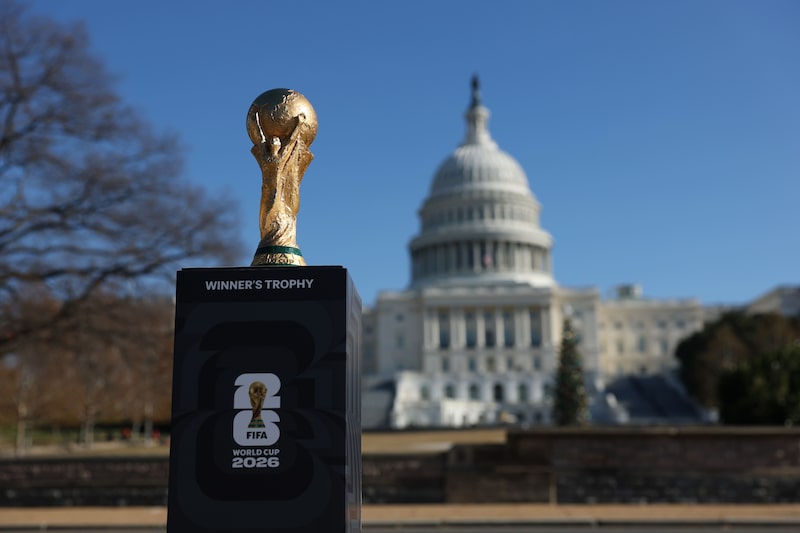 WASHINGTON, DC - DECEMBER 03: The FIFA World Cup Trophy is seen at the United States Capitol ahead of the FIFA World Cup 2026 Official Draw on December 03, 2025 in Washington, DC. (Photo by Michael Regan - FIFA/FIFA via Getty Images) WASHINGTON, DC - DECEMBER 03: The FIFA World Cup Trophy is seen at the United States Capitol ahead of the FIFA World Cup 2026 Official Draw on December 03, 2025 in Washington, DC. (Photo by Michael Regan - FIFA/FIFA via Getty Images)