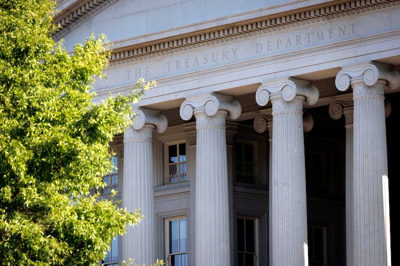 The US Treasury Department in Washington, DC. The US Treasury Department in Washington, DC.
