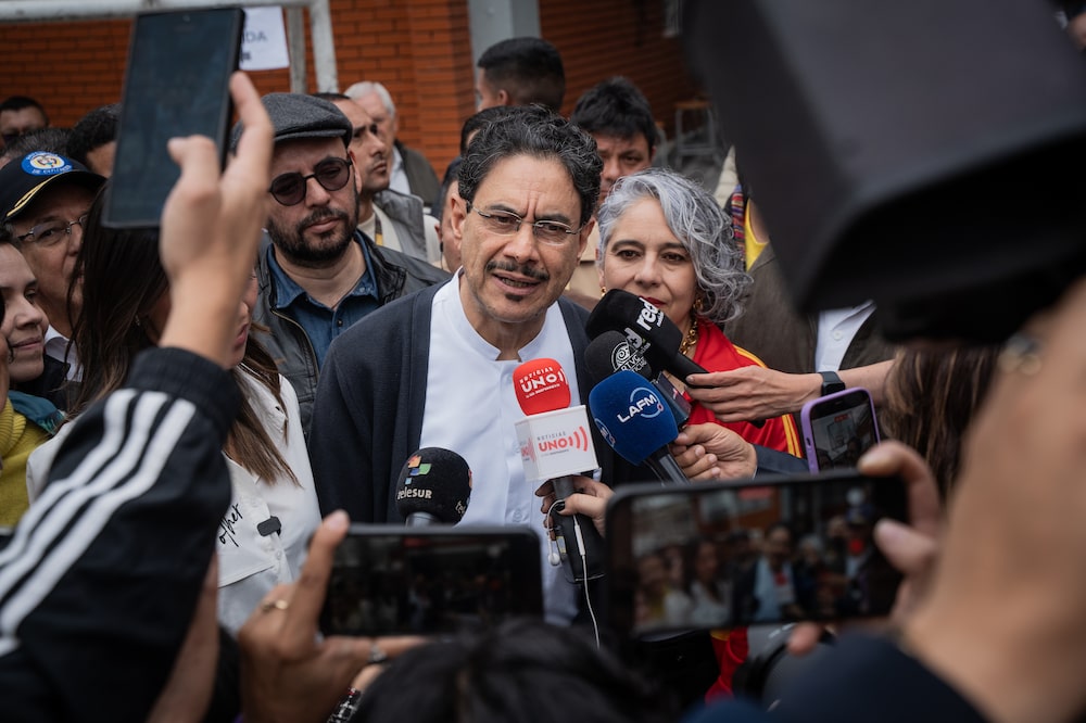 Senator Ivan Cepeda, presidential candidate for the Pacto Historico, speaks during a press conference after casting a ballot at a polling station during the Colombia parliamentary and primary elections in Bogota, Colombia, on Sunday, March 8, 2026. Colombia's fractured political landscape heads into March 8 congressional elections and inter-party presidential primaries that will shape the political map ahead of a tightly contested presidential race on May 31, with a likely runoff on June 21. Photographer: Nathalia Angarita/Bloomberg Senator Ivan Cepeda, presidential candidate for the Pacto Historico, speaks during a press conference after casting a ballot at a polling station during the Colombia parliamentary and primary elections in Bogota, Colombia, on Sunday, March 8, 2026. Colombia's fractured political landscape heads into March 8 congressional elections and inter-party presidential primaries that will shape the political map ahead of a tightly contested presidential race on May 31, with a likely runoff on June 21. Photographer: Nathalia Angarita/Bloomberg