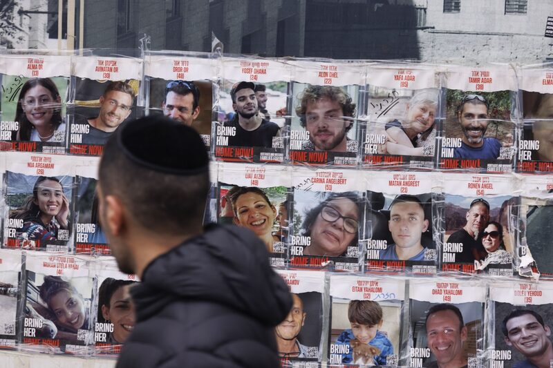 Posters of Israeli hostages in Jerusalem, Israel, on Wednesday, Jan. 3, 2024. The chorus of voices thats seizing on the link between the war and the populist attempt to weaken the judiciary reflects a growing and intense set of constraints on Prime Minister Benjamin Netanyahu military, diplomatic, budgetary and judicial as he begins his second year presiding over the most right-wing and religious coalition in Israels history. Posters of Israeli hostages in Jerusalem, Israel, on Wednesday, Jan. 3, 2024. The chorus of voices thats seizing on the link between the war and the populist attempt to weaken the judiciary reflects a growing and intense set of constraints on Prime Minister Benjamin Netanyahu military, diplomatic, budgetary and judicial as he begins his second year presiding over the most right-wing and religious coalition in Israels history.