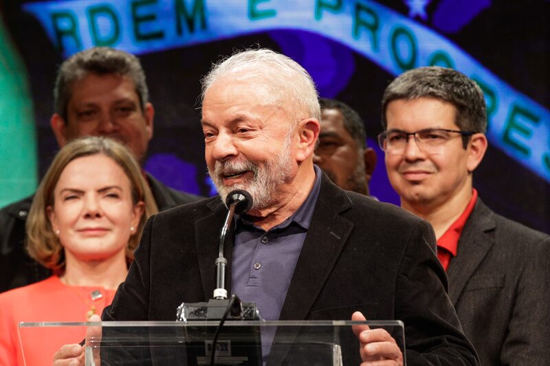 O ex-presidente Luiz Inácio Lula da Silva em discurso logo depois do primeiro turno das eleições, no começo de outubro O ex-presidente Luiz Inácio Lula da Silva em discurso logo depois do primeiro turno das eleições, no começo de outubro