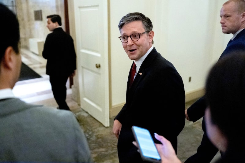 Presidente da Câmara, Mike Johnson, no Capitólio nesta quarta-feira (2)
Presidente da Câmara, Mike Johnson, no Capitólio nesta quarta-feira (2)