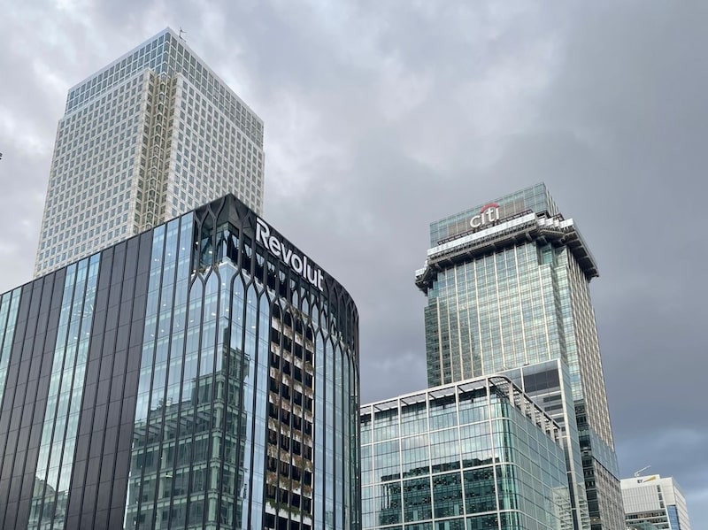Vista da nova sede da Revolut em Canary Wharf, novo centro financeiro de Londres (Foto: Bloomberg Línea) Vista da nova sede da Revolut em Canary Wharf, novo centro financeiro de Londres (Foto: Bloomberg Línea)
