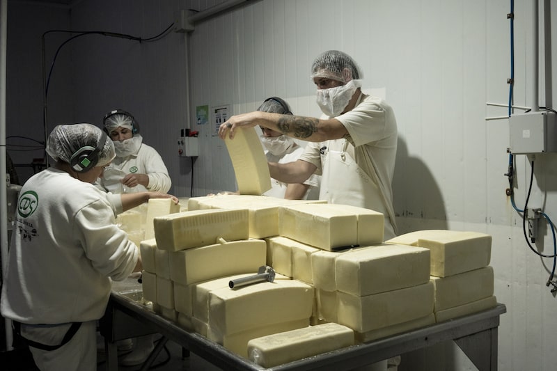 Trabajadores en una fábrica de queso en Villa María, provincia de Córdoba, Argentina. Fotógrafa: Anita Pouchard Serra/Bloomberg. Trabajadores en una fábrica de queso en Villa María, provincia de Córdoba, Argentina. Fotógrafa: Anita Pouchard Serra/Bloomberg.