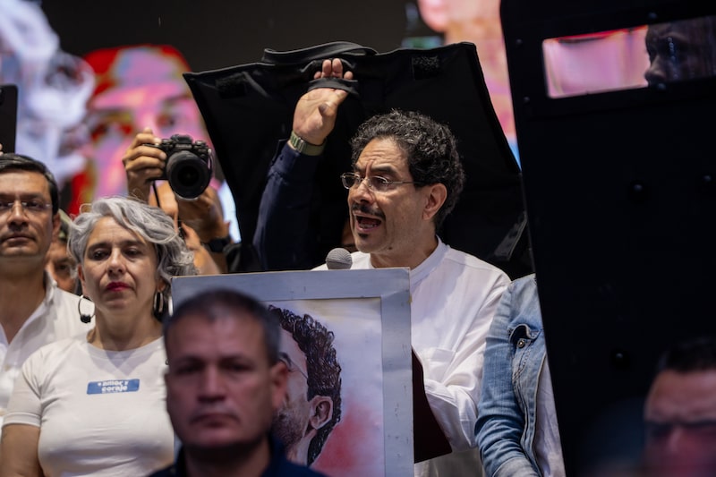 Senator Ivan Cepeda, presidential candidate for the Pacto Historico, speaks during a campaign rally in Medellin, Colombia, on Thursday, Feb. 12, 2026. Colombia's two top presidential candidates - conservative lawyer Abelardo de la Espriella and leftist senator Cepeda - are statistically tied in the latest poll ahead of Election Day on May 31. Photographer: Edinson Arroyo/Bloomberg Senator Ivan Cepeda, presidential candidate for the Pacto Historico, speaks during a campaign rally in Medellin, Colombia, on Thursday, Feb. 12, 2026. Colombia's two top presidential candidates - conservative lawyer Abelardo de la Espriella and leftist senator Cepeda - are statistically tied in the latest poll ahead of Election Day on May 31. Photographer: Edinson Arroyo/Bloomberg